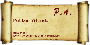 Petter Alinda névjegykártya